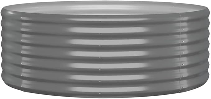 Patio Raised Bed Powder-Coated Steel 39.4 x 39.4 x 14.2 Gray Elevated Garden Bed Large Outdoor Planter Box Sturdy Powder-Coated Steel Frame for Vegetables Flowers and Herbs