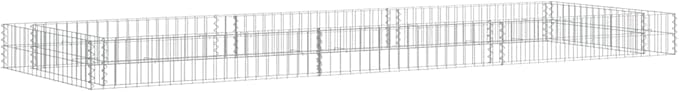 Gabion Raised Bed Silver Galvanized Steel 118.1x39.4x7.9 Inch Large Durable Outdoor Planter Box for Garden