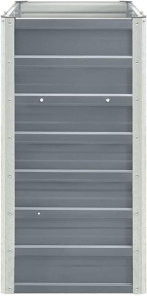 Garden Raised Bed Galvanized Steel 94.5x15.7x30.3 Gray