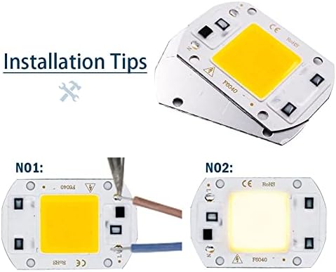Landscape Lights 10pcs/lot LED COB Lamp Chip 10W 20W 30W 50W AC 220V Smart IC LED Beads DIY for LED Floodlight Spotlight Cold White Warm White LED Street Lamp