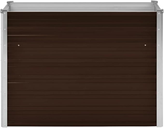 Brown Galvanized Steel Raised Garden Bed 39.4 x 15.7 x 30.3 Inch Outdoor Planter Box for Vegetables Herbs Flowers Durable Metal Planters for Outdoor Plants