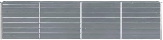 Grey Galvanized Steel Raised Garden Bed 126 x 15.7 x 30.3 in Large Rectangular Planter Box Weather Ready for Patio Balcony Outdoor Gardening