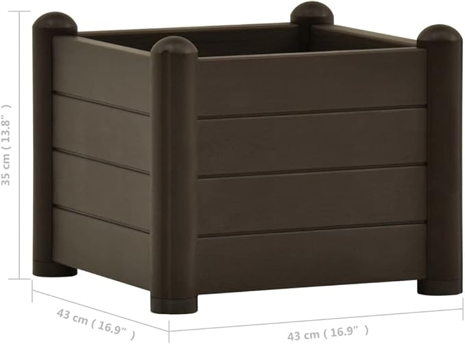 SKM Garden Raised Bed PP Mocha 43x43x35 cm (Weight-9KG)