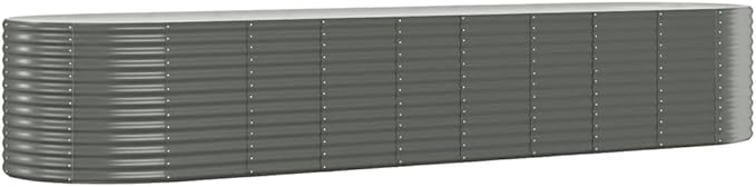 Garden Raised BedPrivacy BarriersPrivacy FencesDecorative Patio PlantersFreestanding PlantersGardening Accessoriesfor BalconyPatioCourtyardPowder-coated Steel 155.9x39.4x26.8 Gray