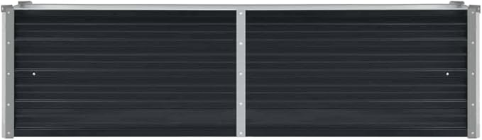 Galvanized Steel Raised Garden Bed 62.9 x 15.7 x 17.7 in Anthracite Matte Planter Box for Vegetables Herbs Flowers on Patio Balcony Yard
