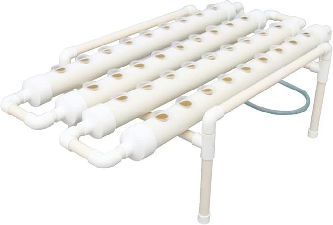 Wall-Mounted Hydroponic Grow Kit 36 Plant Sites Hydroponics Planting System 4 PVC-U Pipes Hydroponic Gardening Indoor System with 110V Water PumpPlanting SpongeHose