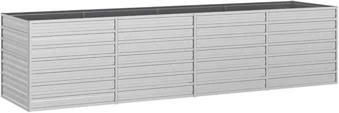 Galvanized Steel Garden Raised Bed Outdoor Planter Box Metal Patio Kit Planting Bed for Vegetables Flower Herb 126x31.5x30.3 Galvanized Steel Silver-280