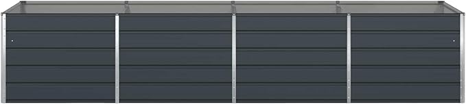 Galvanised Steel Raised Garden Bed Metal Planter Box for Outdoor Plants Vegetable Herb 151.57x39.37x29.53 Anthracite-830