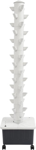 15-Tier 45-Plant Hydroponic Growing Kit Hydroponic Growing Tower Set with Wheels for Outdoor Indoor Vertical Vegetable Plant Tower Self-Watering Garden Planter Tower