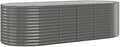vidaXL Garden Raised Bed in Premium Powder-Coated Steel - - Weatherproof &amp Durable - Gray - 98x39.4x26.8 - Ideal for Outdoor Gardening