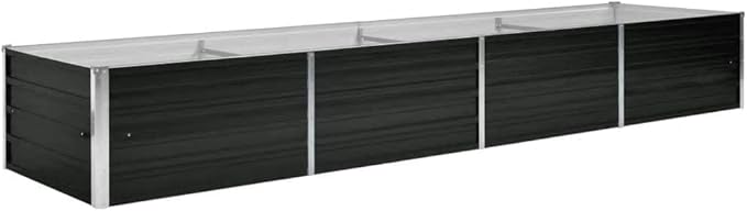 Garden Raised Bed Anthracite 126x31.5x17.7 Galvanized Steel
