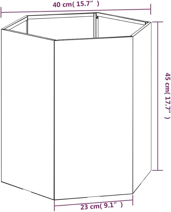 Corten Steel Planter - Rusty Finish Galvanized Welded Inlays Decorative Iron Planter Landscape Fencing for Garden Raised Steel Bed 15.7 in Square
