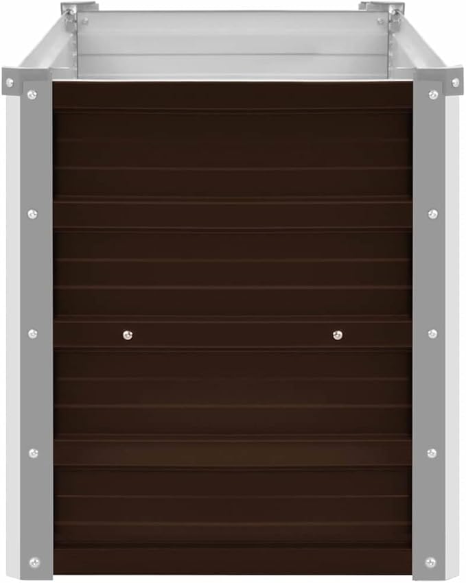 Raised Garden Bed Brown Galvanized Steel 63x15.7x17.7 inch Rectangular Outdoor Planter Box for Vegetables Herbs Flowers Durable Garden Beds
