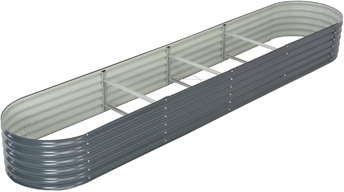 Garden Raised Bed PlanterGarden BedGalvanized Raised Garden BedPlanter Raised bedsGalvanized Planter157.5x31.5x17.3 Galvanized Steel Gray