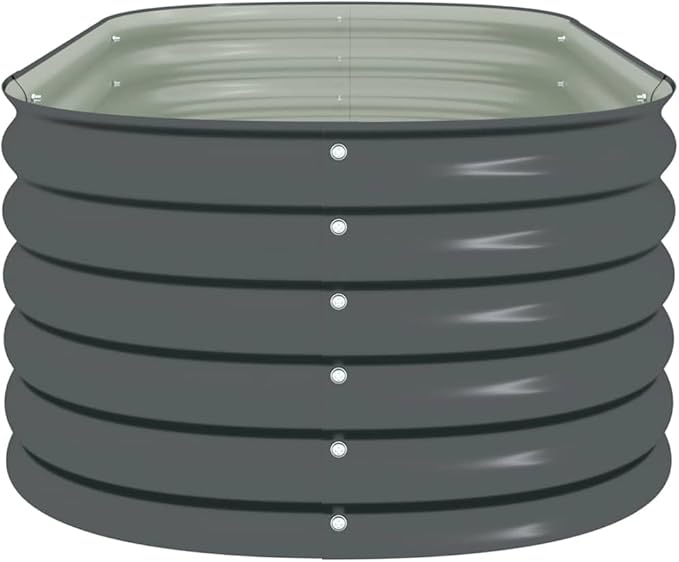 63 x 31.5 x 17.3 in Galvanized Steel Rectangular Raised Garden Bed Modern Grey Planter Box for Vegetables Herbs &amp Flowers Sturdy Elevated Outdoor Box for Balcony Patio Yard