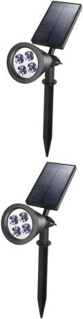 DOITOOL 2pcs Solar Ground Lights LEDs Outdoor Spotlights with Solar Panel Easy Installation for Garden Pathway Lawn and Lighting