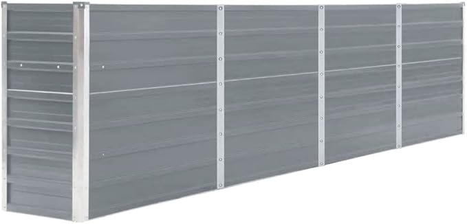 Products for Backyard Patio Balcony Raise Planter Stand Garden Bed Raised Garden Bed 126x15.7x30.3 Galvanised Steel Gray