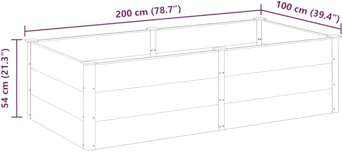 Large Grey Wood Plastic Composite Raised Garden Bed Durable Outdoor Planter Box for Vegetables Herbs Flowers 78.7x39.4 Inch Rectangular Gardening Solution