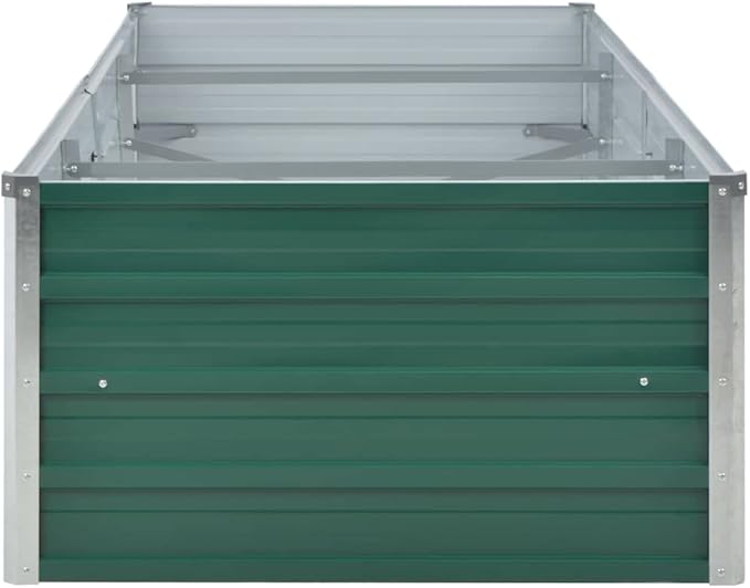 Garden Raised Bed Galvanized Steel 94.5x31.5x17.7 Green