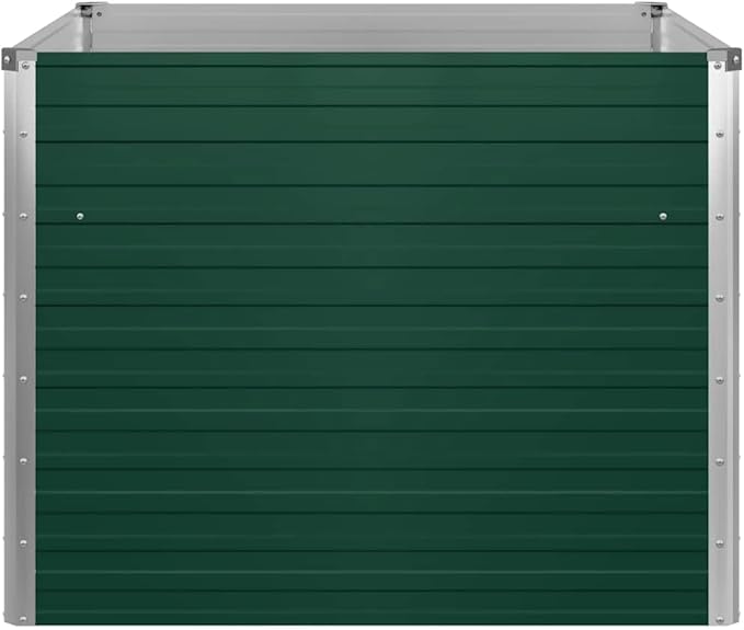 vidaXL Raised Garden Bed - Spacious 39.4x39.4x30.3 Square Galvanized Steel Green Planter - Perfect for Balconies Decks Patios or Gardens