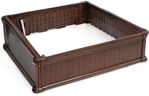Giantex Raised Garden Bed Planter for Flower Vegetables Outdoor Plant Box Patio Backyard Easy Assembly (48.5''Lx48.5''Wx12''H Brown)