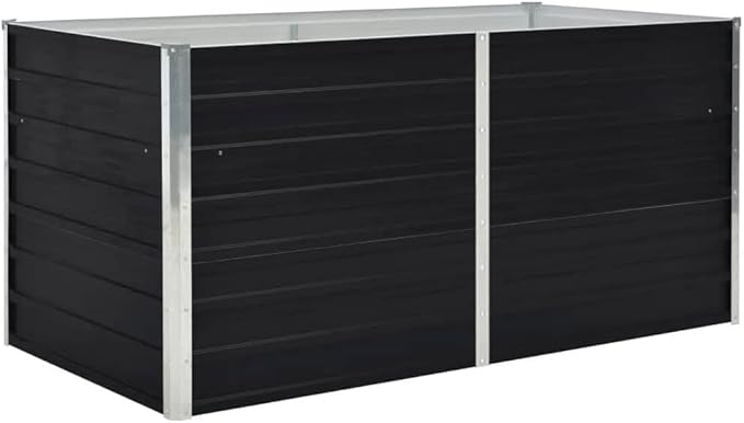 Raised Garden Bed Raised Flower Bed Standing Planter Planter Boxes Horse Trough planters Suitable for Nursery Corridor Orchard Courtyard 63x31.5x17.7 Galvanized Steel Anthracite