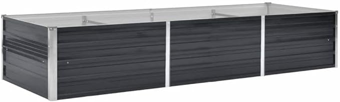 Galvanized Steel Raised Garden Bed 94.5x31.5x17.7 Anthracite Rectangle Planter for Outdoor Veggies &amp Flowers Patio/Yard