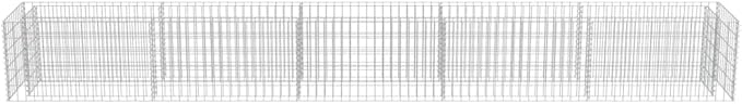 Gabion Raised Bed Outdoor Planter Box Outdoor Metal Raised Garden Beds for Vegetable Lawn Grass Yard Galvanized Steel 177.2x19.7x19.7