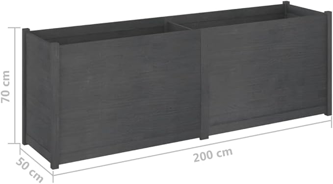 Wooden Garden Planter Box Outdoor Raised Garden Bed Garden Yard Wood Box for Vegetables Flowers Herbs and Succulents Gray 78.7x19.7x27.6 Solid Wood Pine