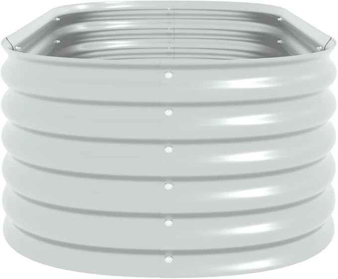 Steel Planter Raised Bed Metal Flower Box Planter Raised Beds Outdoor Garden for Planting Fruit 63x31.5x17.3 Silver -730