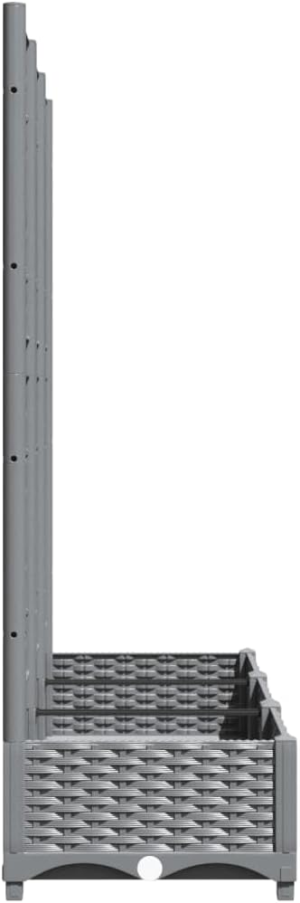 Light Grey Garden Planter with Trellis 47.2 x 15.7 x 47.8 in Large Outdoor Rectangular Raised Planter Box for Balcony Patio Growing Tomatoes Roses