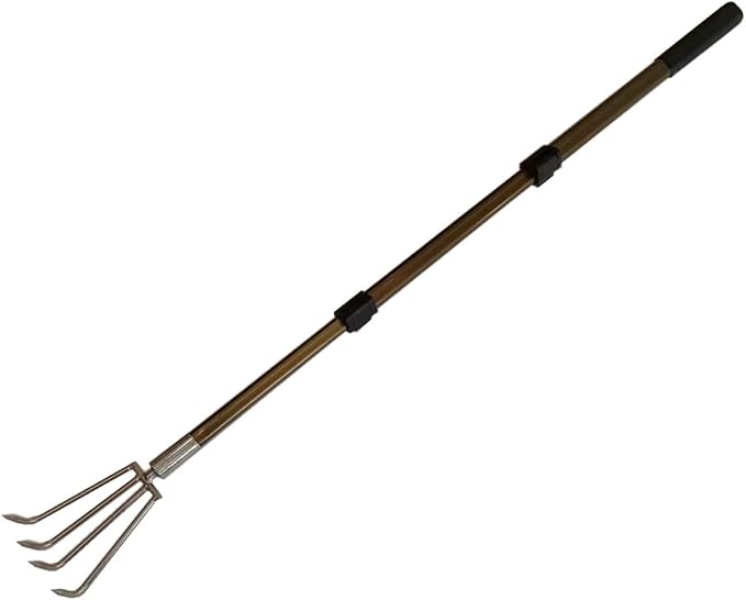 Stainless Steel Garden Claw rake Multifunctional rake Lengthened Aluminum Alloy Handle can be Used for Weeding and loosening The Soil in The Garden and can Also be Used for Treasure Digging