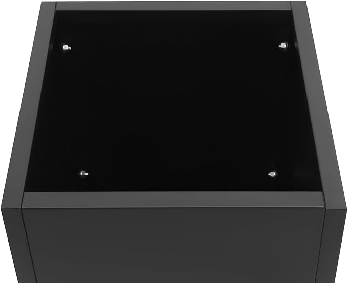 LYNICESHOP Modern Black Planter Box 16x16x30in Galvanized Steel Raised Bed Outdoor Garden Flower/Veggie Pot Rustproof Easy Assembly Contemporary Metal Decorative Pot Gloves Included