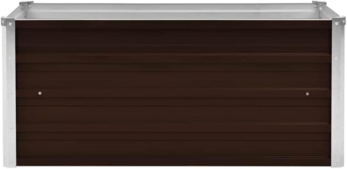 Raised Garden Bed Brown Galvanized Steel 39.4 x 15.7 x 17.7 inches Durable Planter for Outdoor Plants Rectangular Gardening Solution