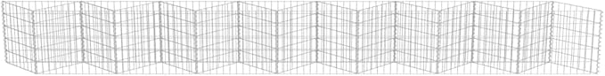 Outdoor Garden Gabion Wall Gabion Stone Basket Planter Raised Vegetable BedSteel Garden Decoration Galvanized Steel 177.2x11.8x19.7 -AA