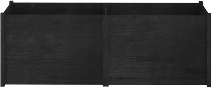 Solid Wood Pine Garden Planter - 78.7x19.7x27.6 Black Raised Bed for Fencing Walls Landscape and Retaining Garden
