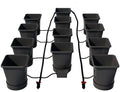AutoPot 12 Pot XL System with 6.6 Gallon Plastic Pots and No Tank - Self-Watering Gravity-Fed Hydroponic System (12PotXL - 6.6 Gallon - No Tank) Indoor Black