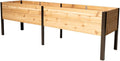 Gardener's Supply Company Elevated Cedar Raised Garden Bed | 2' x 8' Heavy Duty Standing Planter Box with Aluminum Corners for Outdoor Plants Vegetables Flowers | Perfect for Patio &amp Backyard