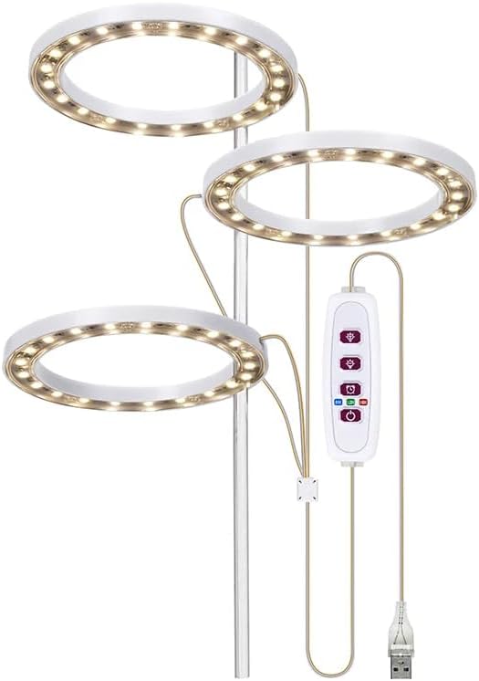 LED Grow Light USB Indoor Full Spectrum Phyto Grow Lamp Phytolamp for Plants 5V Lamp for Plants Growth Lighting for Indoor Plant (Size:3 HeadsColor:Natural Light)
