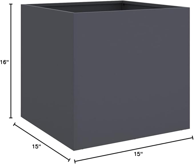 Raised Planter Box Anthracite 16.5x15.7x15.4 Durable Cold-Rolled Steel Outdoor Elevated Planter for Flower Beds Vegetable Garden Patio and Garden Raised Bed