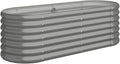 vidaXL Garden Raised Bed Gray Powder-Coated Steel Large Durable