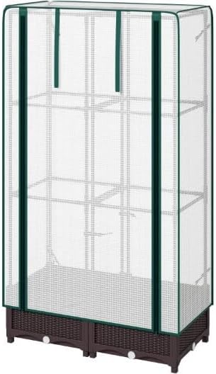 Outdoor Plant BoxGarden Bed with Trelliswith CoverDrainage Holes and Zipper Door