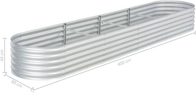 Garden Raised BedOutdoor Galvanized Planter Overhead Garden Box for VegetablesPlantsFlowersHerbsFruits Large Metal Raised Garden Beds 157.5x31.5x17.3 Galvanised Steel Silver
