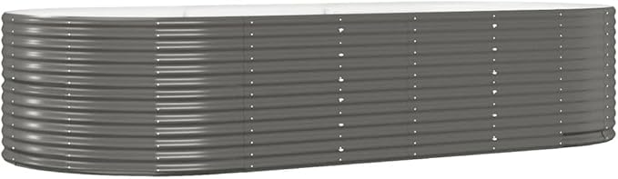 YAFF Raised Garden Bed - Large Metal Planter Box for Vegetables Outdoor Planter Boxes Kit Galvanized Steel Gray 114.6x55.1x26.8 Powder-Coated Steel