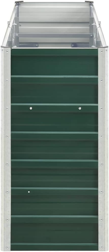 Galvanized Steel Raised Garden Bed Kit Outdoor Galvanized Planter Raised Garden Boxes Metal Raised Garden Beds for Vegetables 94.5x15.7x30.3 Green