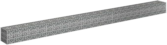 Galvanized Steel Gabion Raised Bed Gabion Planter Steel Fencing Wire Patio Flower Plant Bed Basket Stone Ideal for Garden and Patio 177.2x11.8x11.8-919