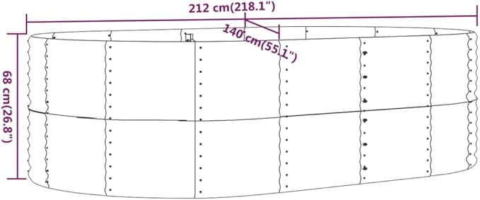 Raised Garden Bed 83.5x55.1x26.8 Gray Powder-Coated Steel Outdoor Raised Garden Box Planter for Vegetables Flowers Herbs - Durable Elevated Garden Bed for Patio Garden Balcony Backyard