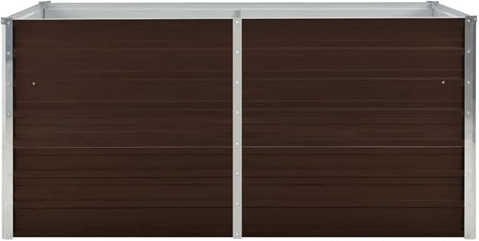 SKM Raised Garden Bed Metal Raised Garden Beds Outdoor Brown 63x31.5x30.3 Galvanized Steel