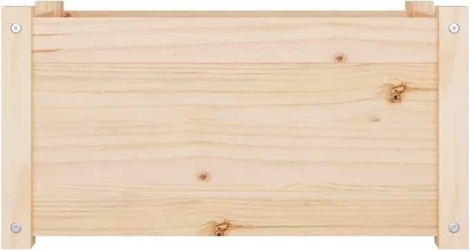 23.6x23.6x12.2 in Rustic Pinewood Planter Box Solid Wood Outdoor Garden Beds Rectangular Flower Box for Patio Balcony Terrace Herb &amp Tomato Growing