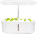 Hydroponics Kit: Full Spectrum LED Smart Timer 3.6L Tank for Indoor Herbs Veggies Gardening Gifts for Women (White)